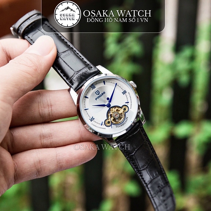 Đồng Hồ Cơ Nam PAGINI Automatic Dây Da Lộ Cơ Chính Hãng Chống Nước Chống Xước Cao Cấp