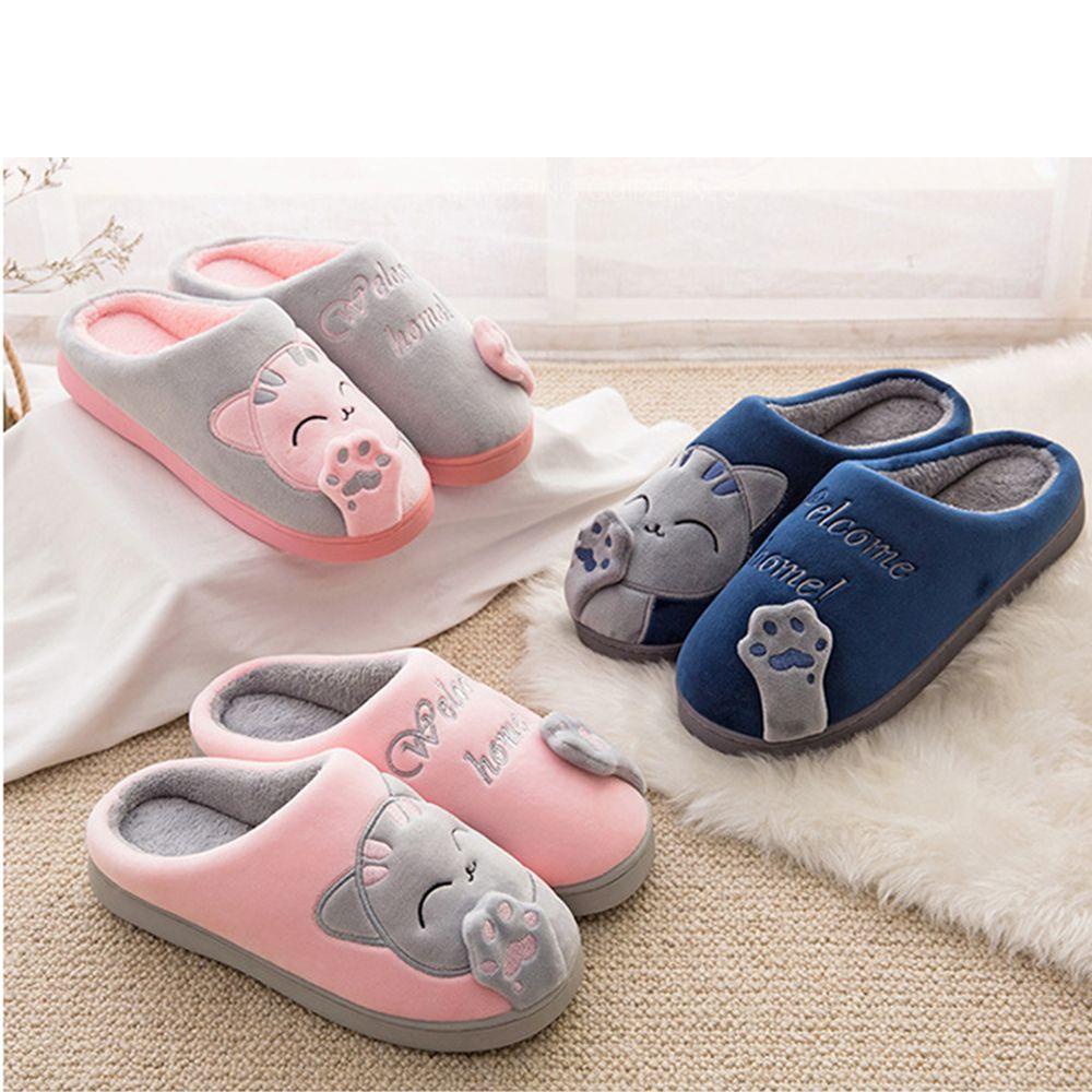 LEILY 1 Đôi Dép Bông Giữ Ấm Mềm Mại Chống Trượt Cho Nam Nữ