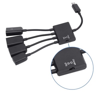 Cáp OTG 4 Đầu Chuyển Cho Android, Từ MicroUSB Sang USB