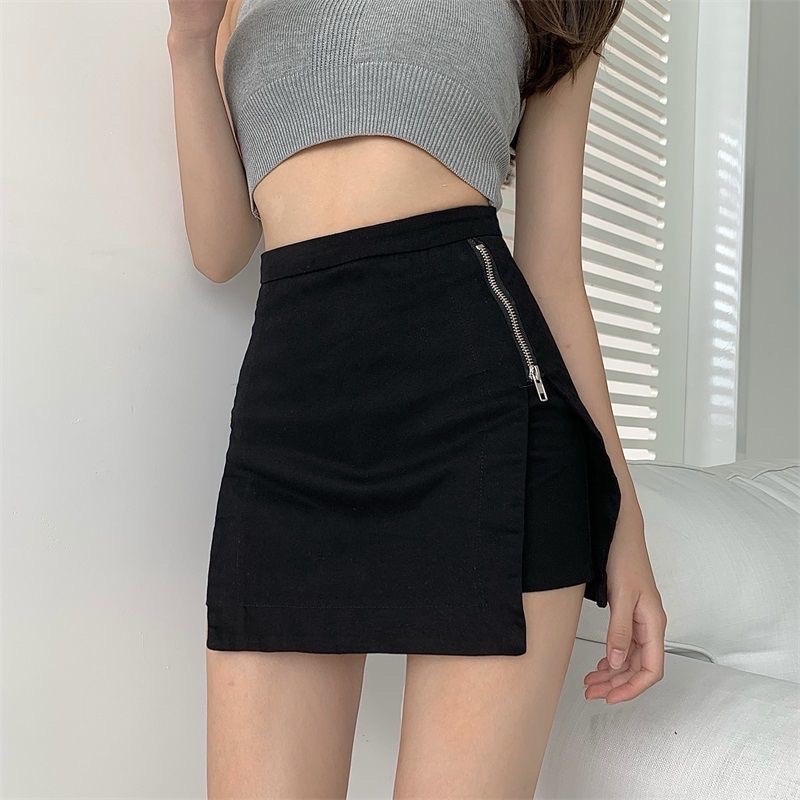 Quần short giả váy ngắn nữ xoè dây kéo hông trơn - Order taobao quảng châu
