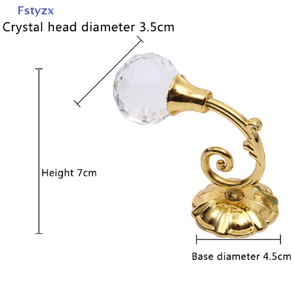 Bộ 2 Móc Treo Rèm Cửa Kính Bằng Kim Loại Pha Lê