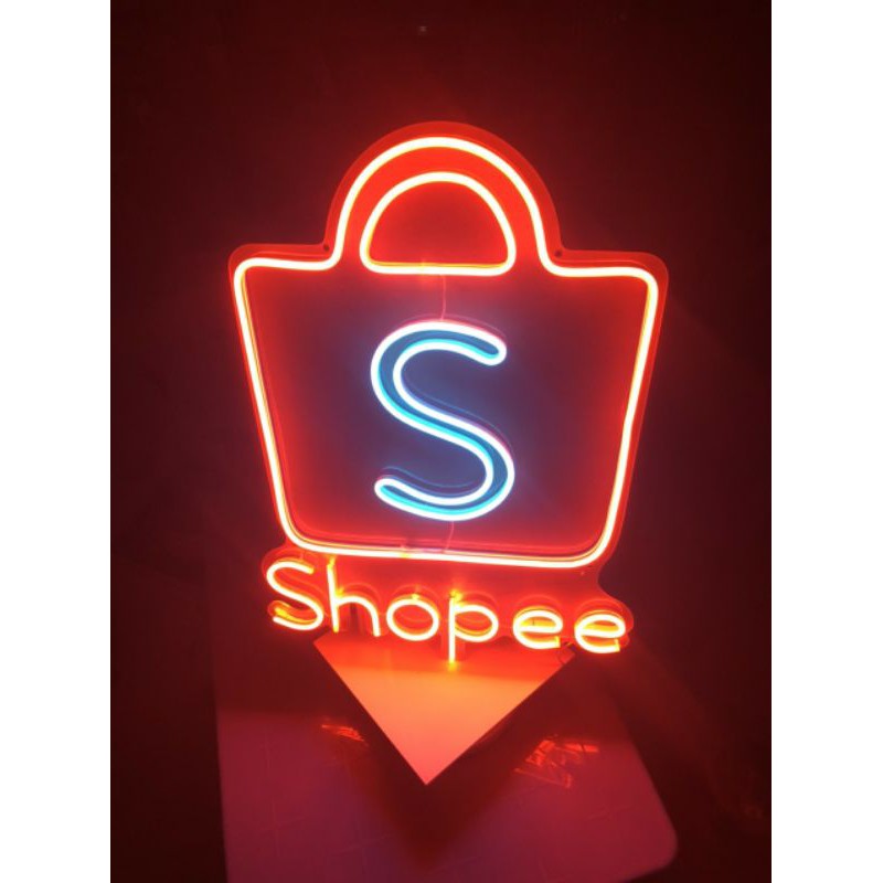 Đèn led neon trang trí hình biểu tượng SHOPEE - Đèn decor - Đèn ngủ ⭐  Nhận thiết kế theo yêu cầu khách hàng 😉😉😉