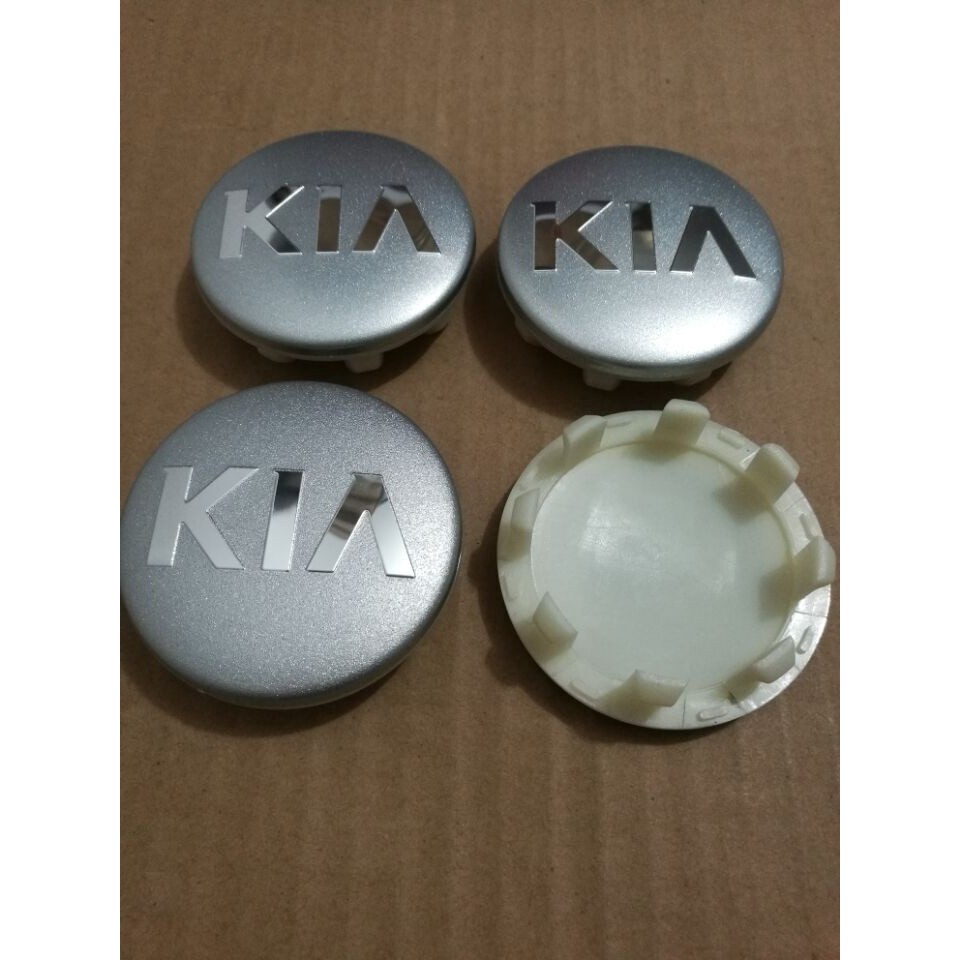Set 4 Nắp Đậy Trục Bánh Xe Hơi KIA Màu Bạc 58mm Chuyên Dùng