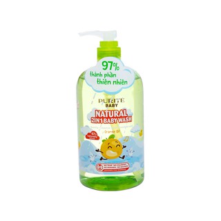 Sữa tắm gội cho bé Purité Baby tinh dầu cam 500ml