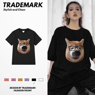 Áo Thun Tay Lỡ Unisex Dog Glasses, áo phông basic đen trắng nam nữ