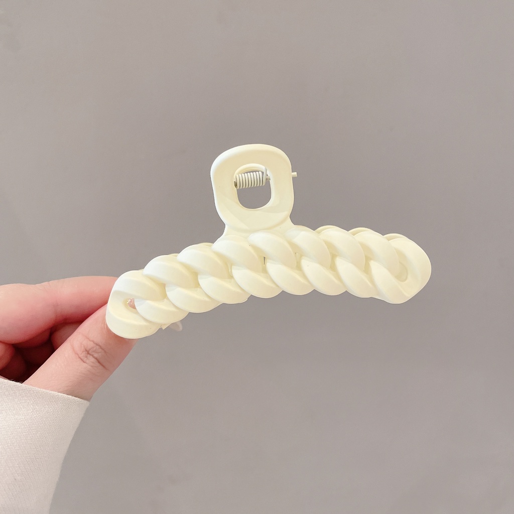 Kẹp Tóc Cá Mập Màu Cà Phê Sữa Thời Trang Cho Nữ