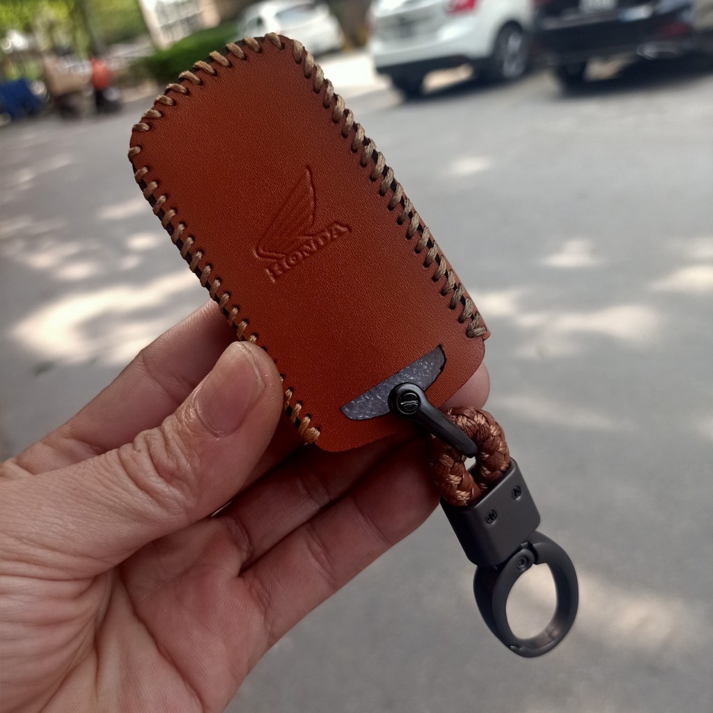 Bọc da chìa khóa Smart key Honda Sh, Sh mode Vision Airblade Vario Lead (tặng kèm móc khóa)