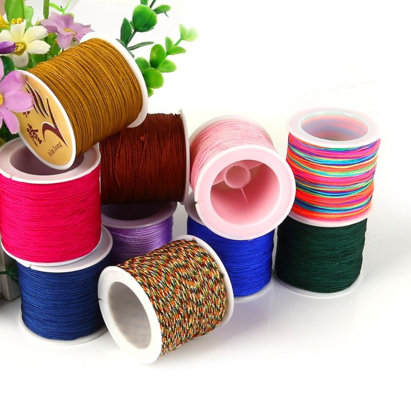 Dây làm vòng tay, dây thắc vòng 0.8mm cuộn 10m, 50m