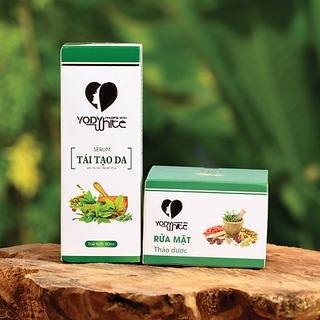 Combo serum tái táo da và bột rửa mặt thảo dược yody white phương anh