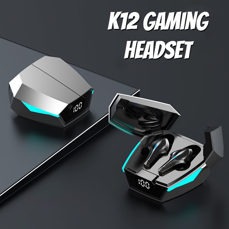 Tai Nghe Nhét Trong K12 TWS Bluetooth 5.0 Không Dây Âm Thanh Nổi Có Mic Cho E-Sports