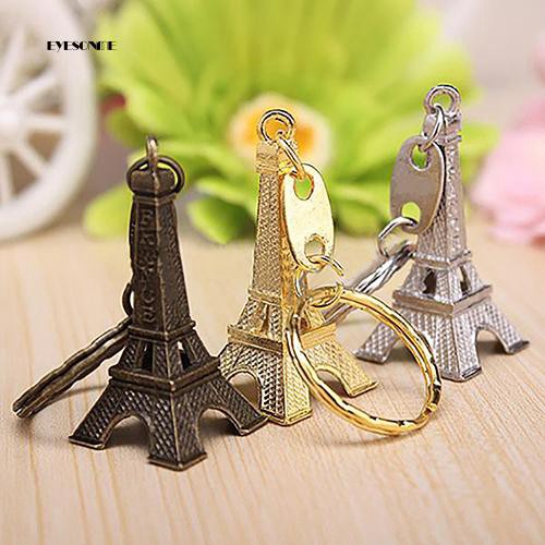 Móc khóa có mặt mô hình tháp Eiffel chất liệu kim loại dài 9.5cm cá tính
