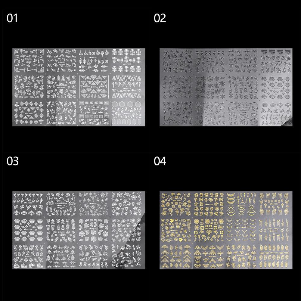 Đề Can 3D 12 Màu Trắng / Đen Dán Móng Nghệ Thuật