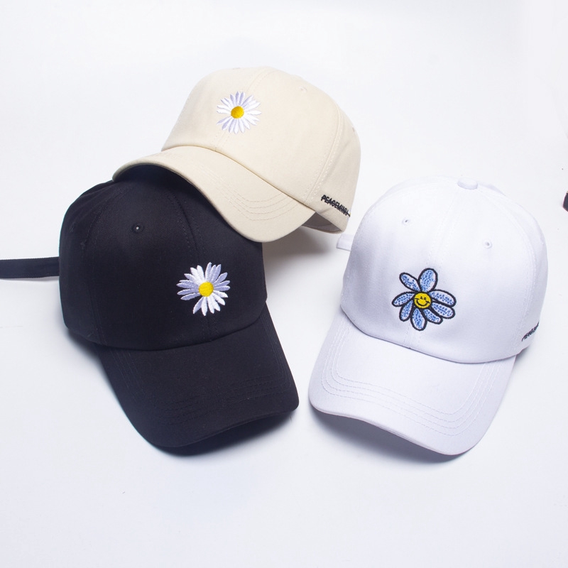 Mũ Lưỡi Trai LINJW Thêu Hình Bông Hoa Bằng Cotton Thời Trang Cá Tính