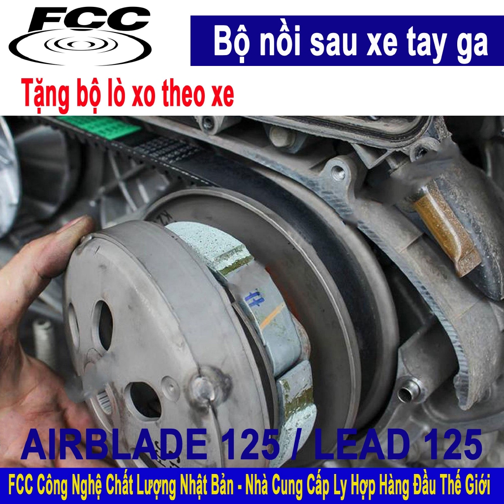 Bộ nồi sau AIRBLADE 125 , LEAD 125 - JAPAN Tặng bộ lò xo chống rung đầu xe