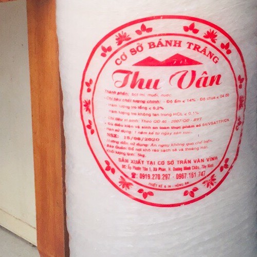 500g bánh tráng trắng dẻo Thu Vân dài 21cm