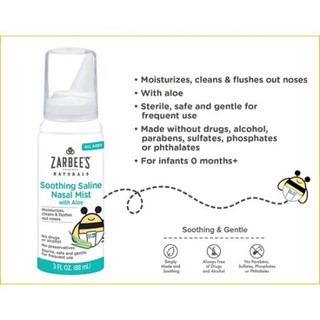 Xịt rửa mũi Zarbee’s cho bé từ sơ sinh 88ml