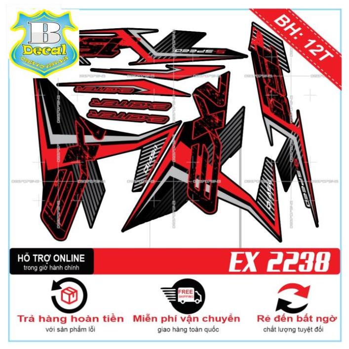 ( Quí khách vui lòng mang ra tiệm cho thợ dán ) Tem EX 150 DÁN XE ĐEN 2238 [Bi Decal]