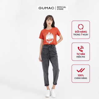Áo thun nữ in họa tiết GUMAC form basic nhiều màu cá tính ATA628