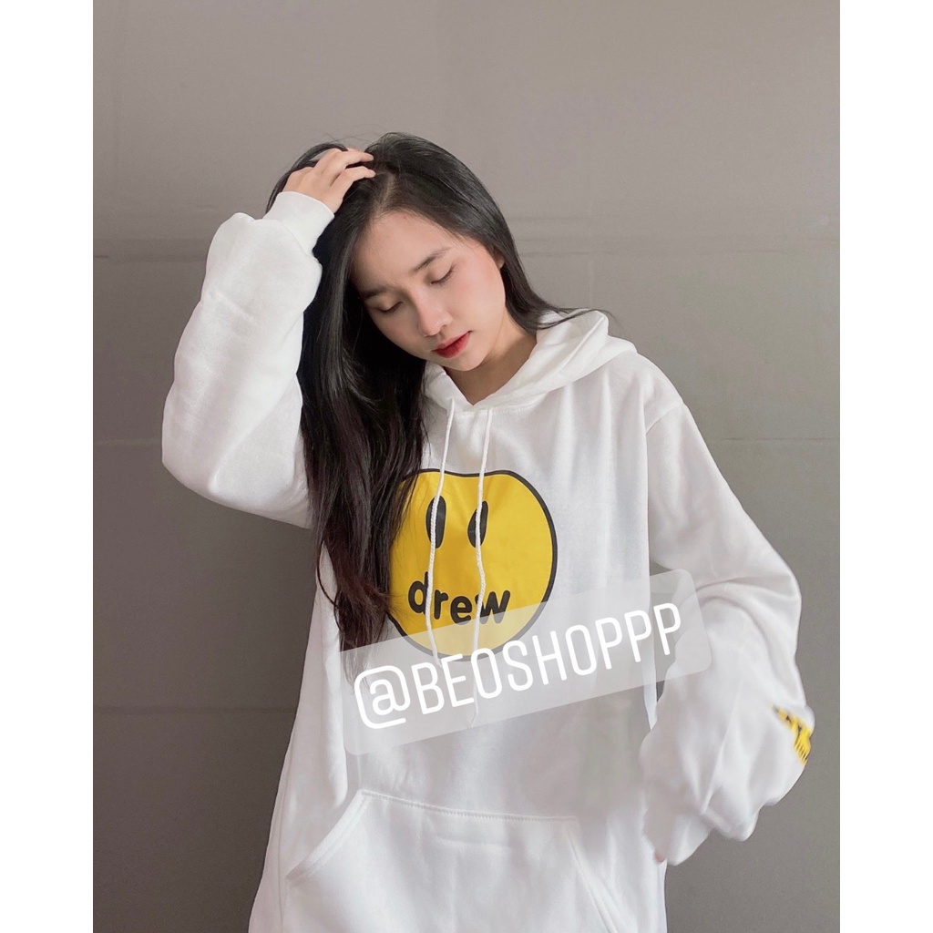 Áo nỉ bông Hoodie Drew mặt cười form rộng Có ảnh thật, áo hoodie unisex thời trang siêu chất BeoShop