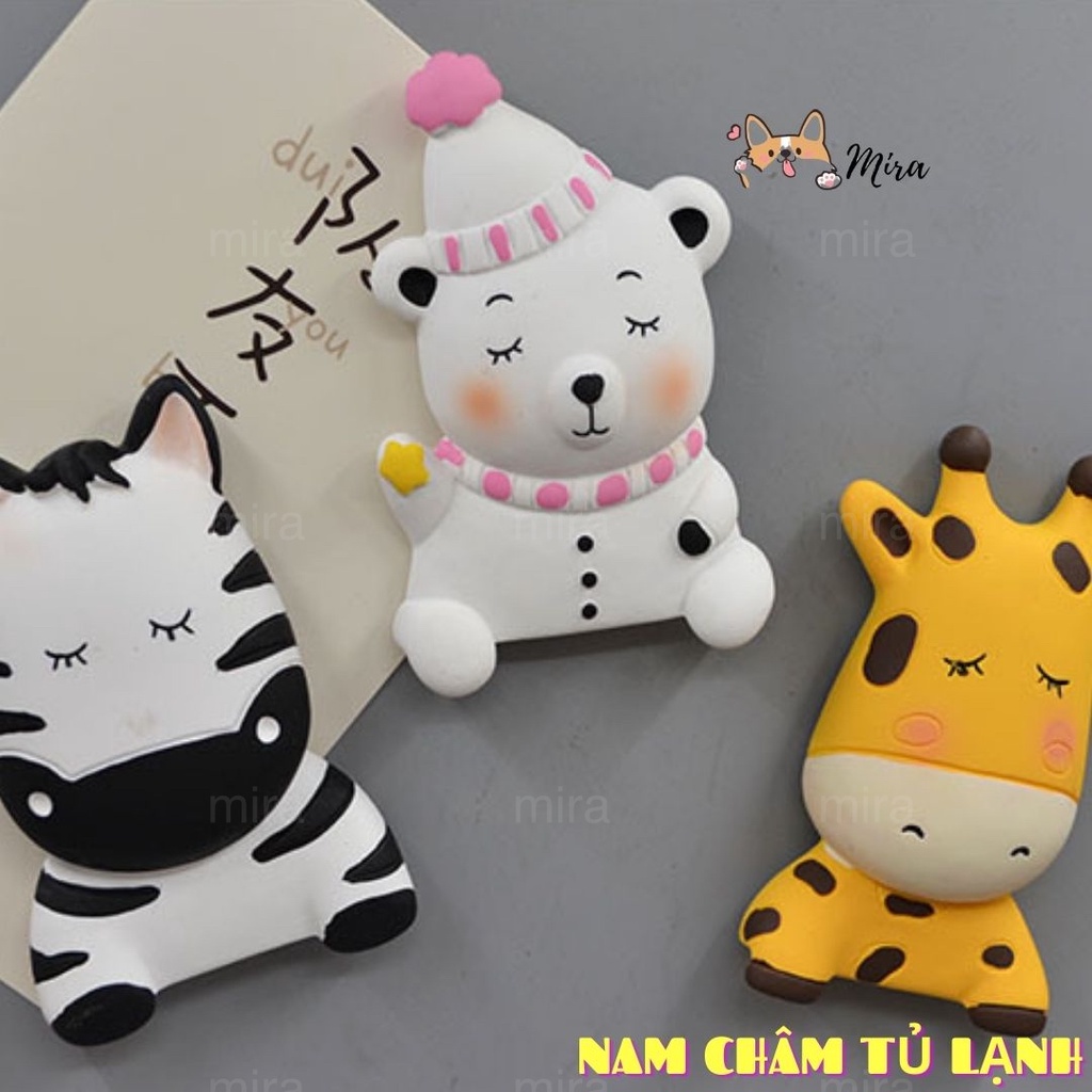 Nam Châm Tủ Lạnh 3D Động Vật Bắc Âu Trang Trí Bếp, Decor Bàn Học, Bàn Làm Việc, Đính Note MIRA-3D68018