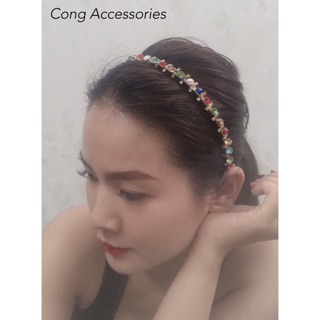 ( HÀNG MỚI VỀ ) Bờm tóc đính đá màu sắc thời thượng