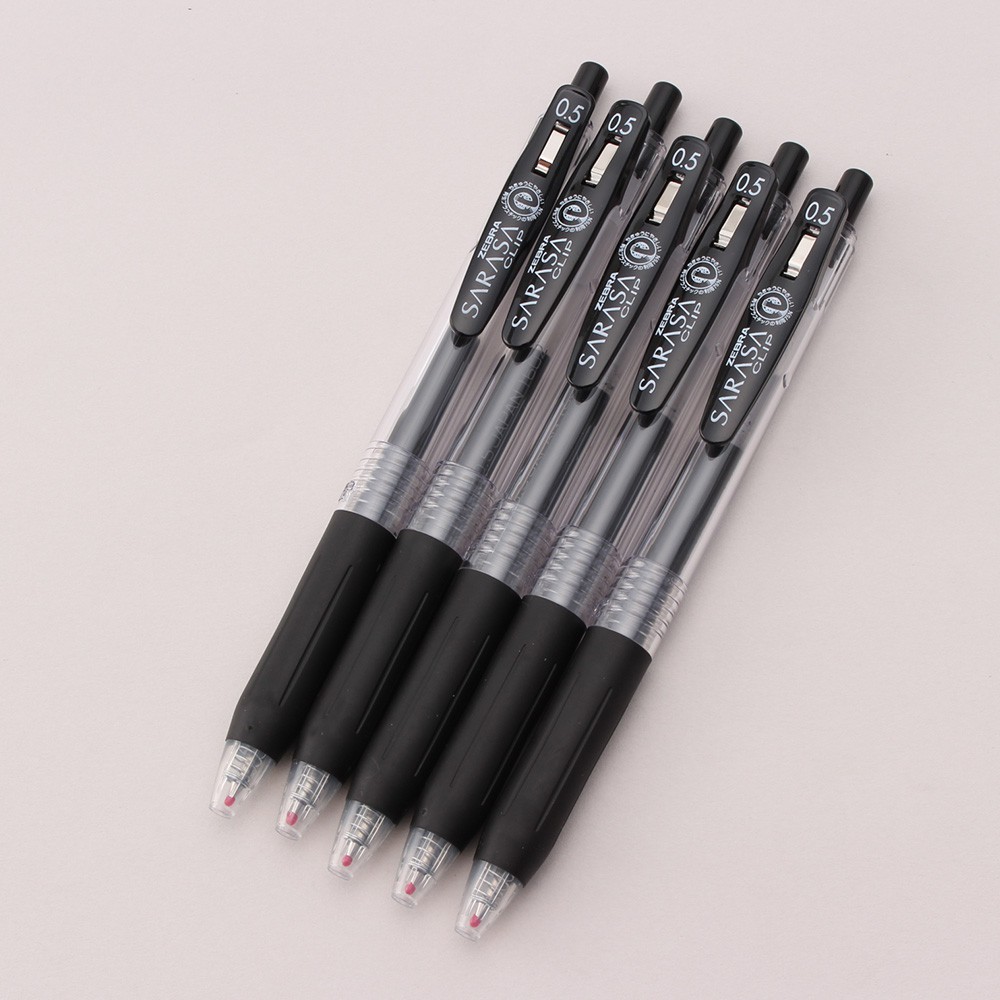 Bút Bi Gel Sarasa Clip màu đen nét 0.4/0.5/0.7, Japan