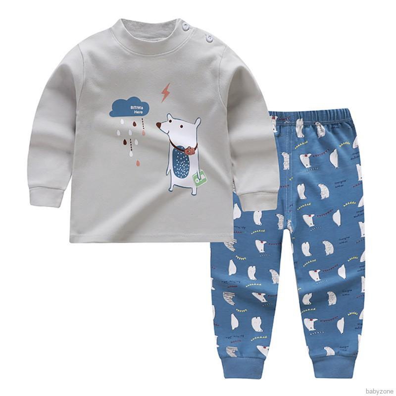Bộ pijama cotton in hình động vật cho bé