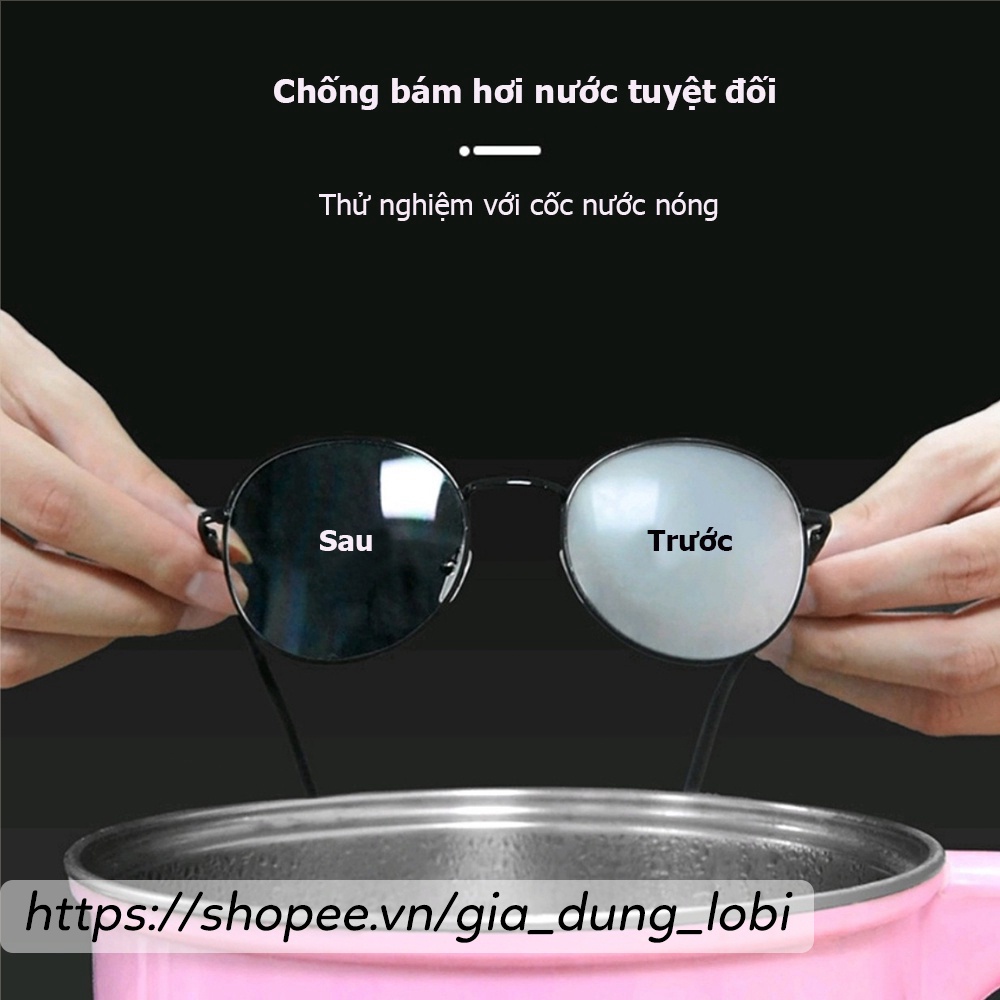 Khăn lau kính chống bám hơi nước hộp 100 miếng, khăn lau kính nano chống bám hơi nước vân tay kính mắt điện thoại
