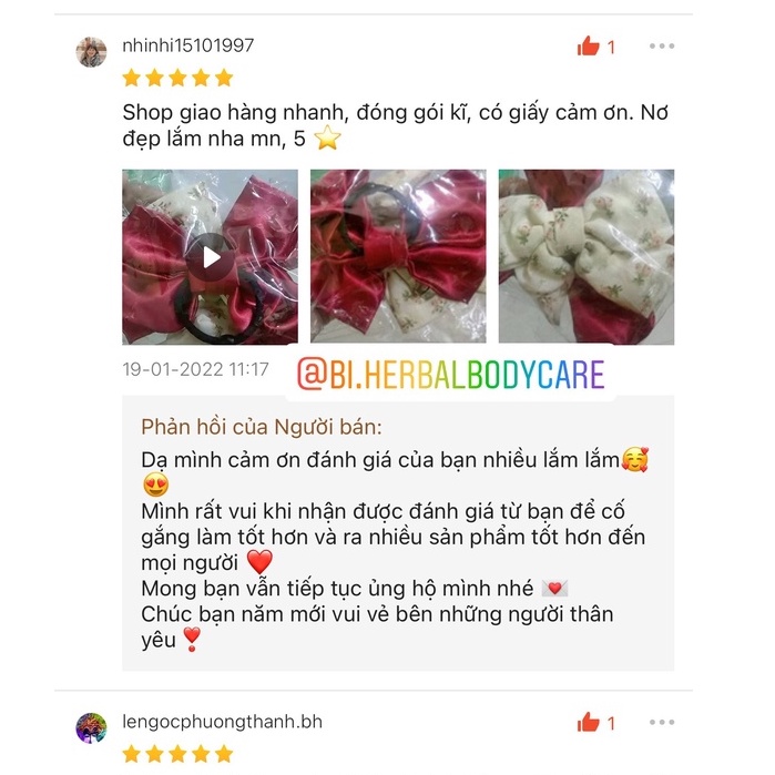 [Handmade] Scrunchies cột tóc nâu họa tiết chấm bi hot trend dành cho bạn nữ