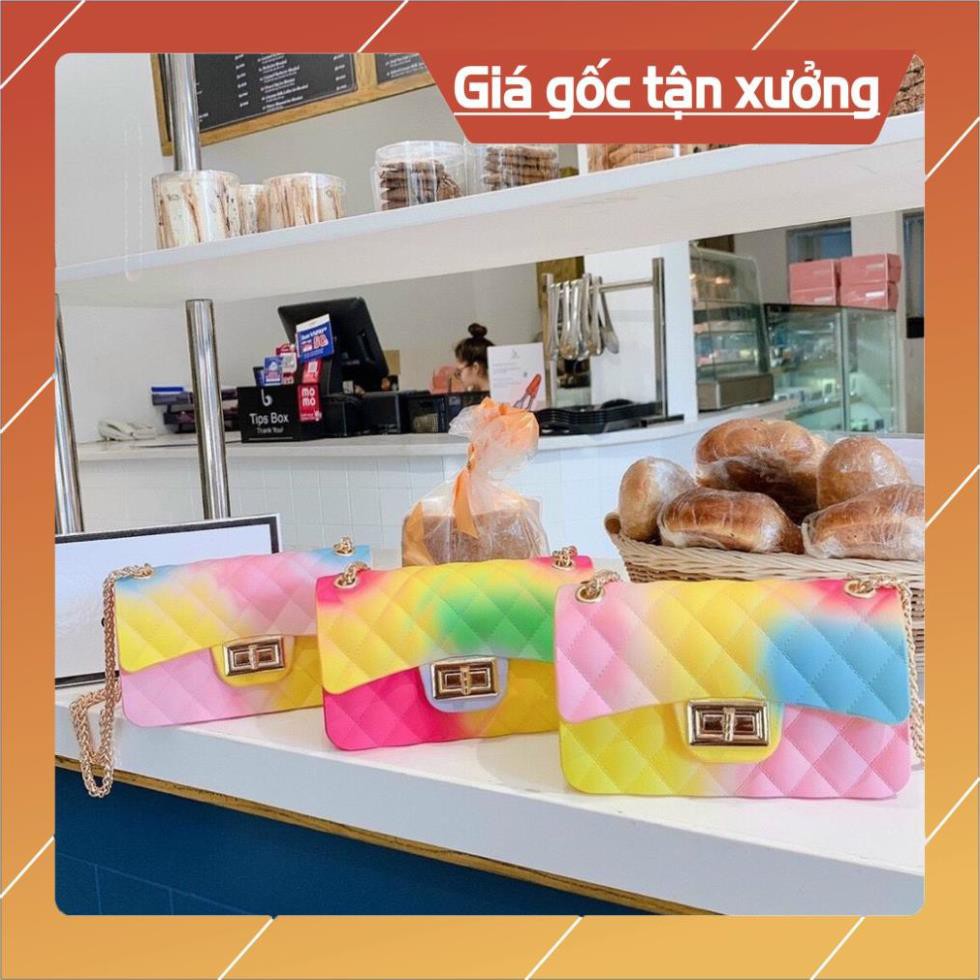 Hàng Cao Cấp -  túi xách nữ- silicol trần trám màu cầu vồng lối 1 đổi 1 | BigBuy360 - bigbuy360.vn