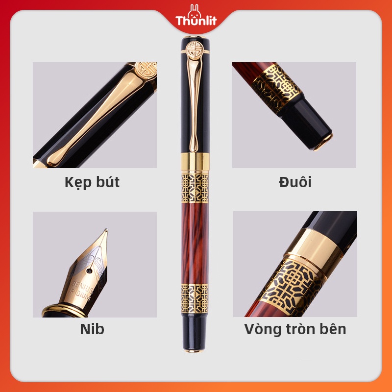 Bút máy viết thư pháp Thunlit ngòi 0.5mm vỏ kim loại sáng tạo dùng để làm quà tặng học sinh và nhân viên văn phòng