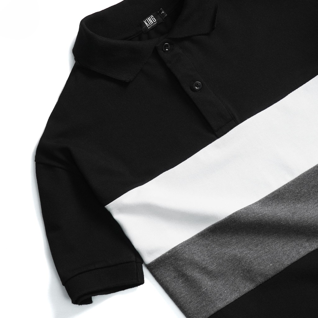 Áo polo Nam Tay Ngắn, áo thun nam có cổ vải Cotton dày mịn Rẻ Đẹp Đen Phối Trắng Xám PL721 | BigBuy360 - bigbuy360.vn