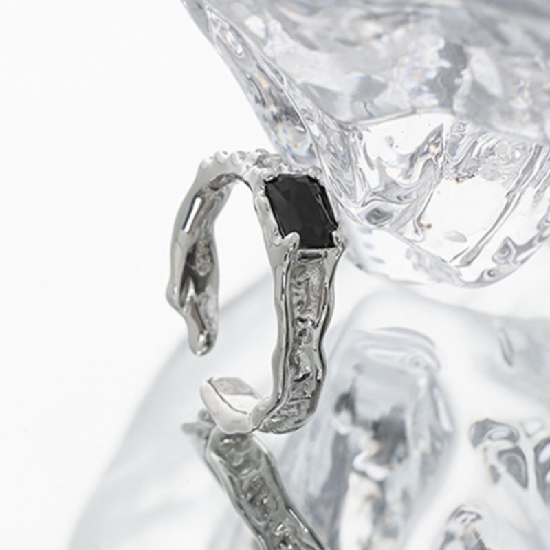 Nhẫn Hở Đính Đá zircon Phong Cách hip hop Cá Tính