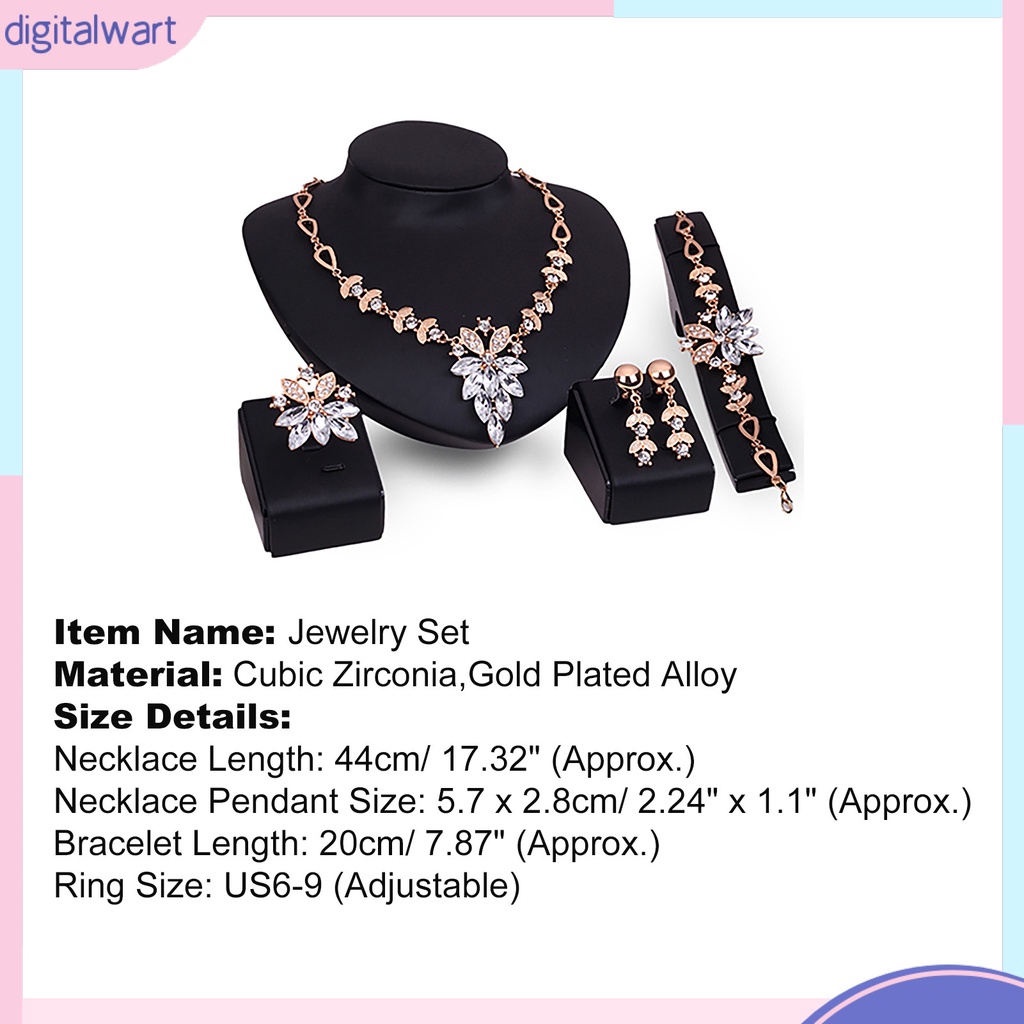 Bộ Trang Sức 4 Món Họa Tiết Hoa Xinh Xắn Cho Nữ