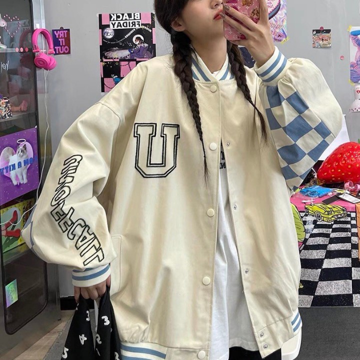 Áo Bomber / Áo Khoác Gió Nam Nữ 2 Lớp Form Rộng Unisex Họa Tiết Caro Phong Cách Hàn Quốc Siêu Cá Tính Rô Store AK11