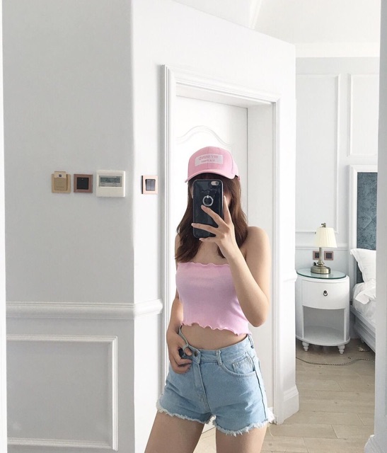 Áo Croptop Ống Trơn Cuốn Biên/TubeTop Basic Cuốn Biên Clip Thật