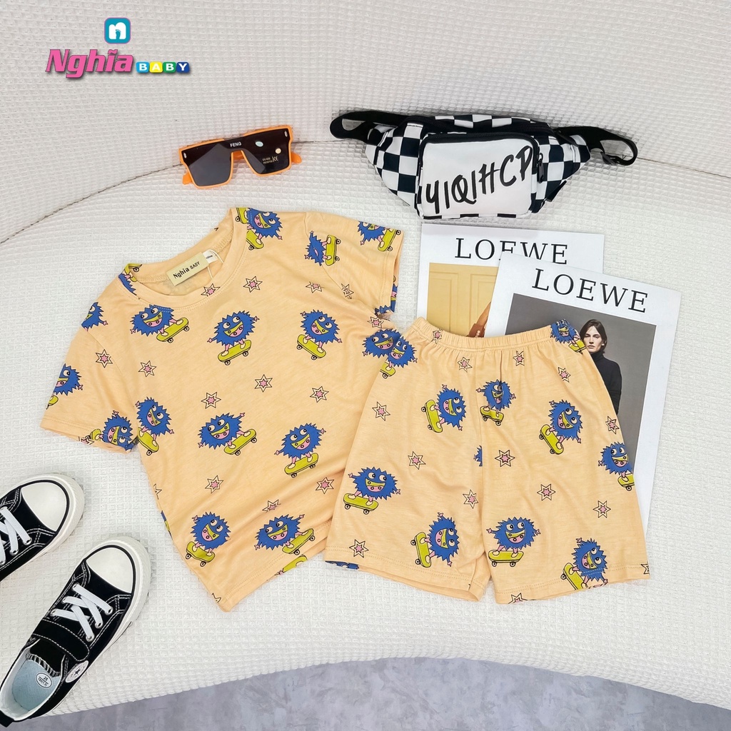 Đồ bộ NGHĨA BABY hình mặt gấu tay dài 11-23kg