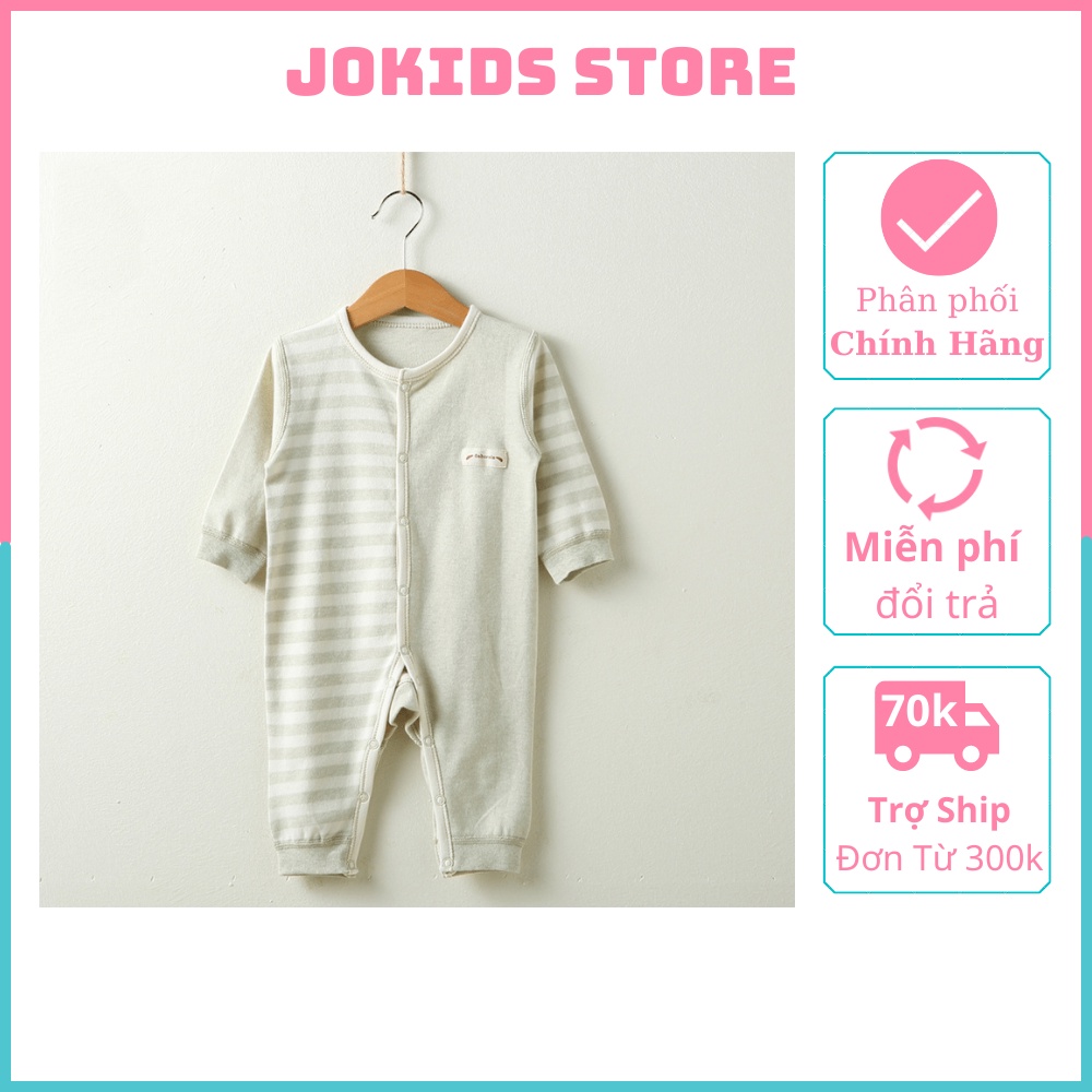 [CAO CẤP]Body dài liền thân cho bé sơ sinh, bodysuit dài tay hè thu cotton ORGANIC 100% cho bé từ 3-14kg