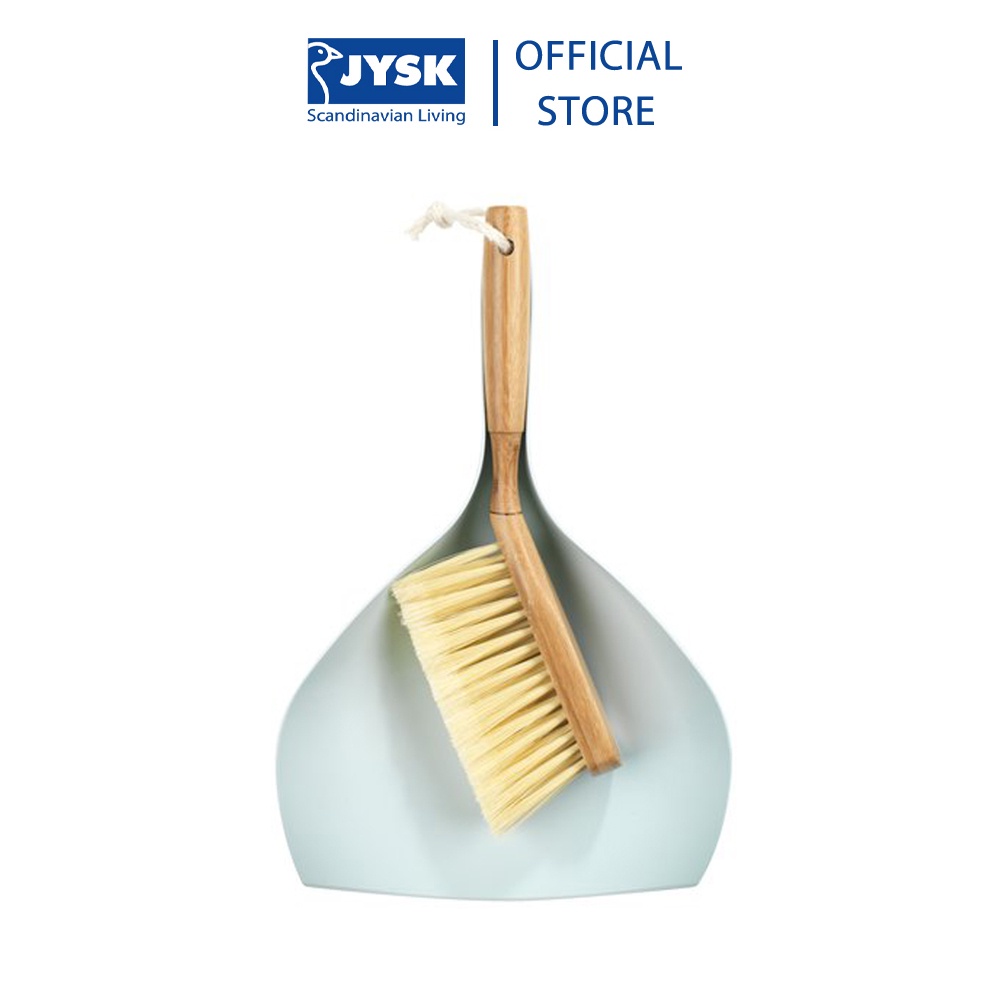 Bộ chổi quét nhà | JYSK Milo | tre màu gỗ/xanh ngọc 25xC35cm