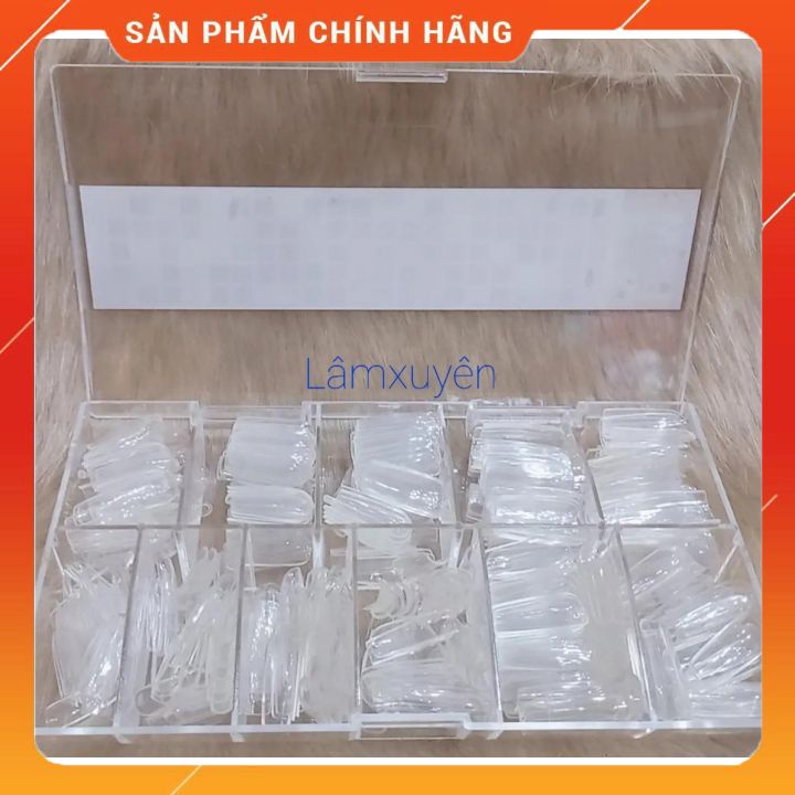 Hộp Móng úp HSM siêu mềm ( hàng chuẩn ) hộp 500 móng / đục- trong   độ bền cao, khả năng bám keo rất chắc