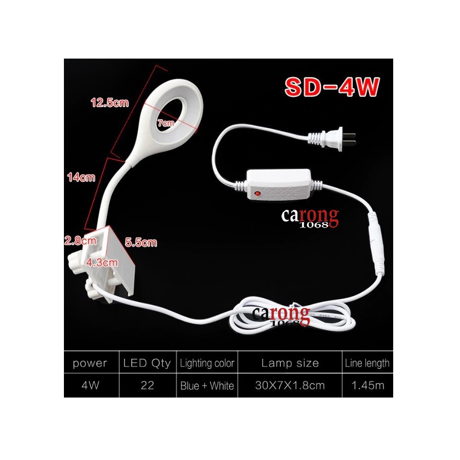 Đèn LED kẹp cho bể cá nhỏ Sobo LED Clip Lamp SD-9W, SD-10W, SD-4W