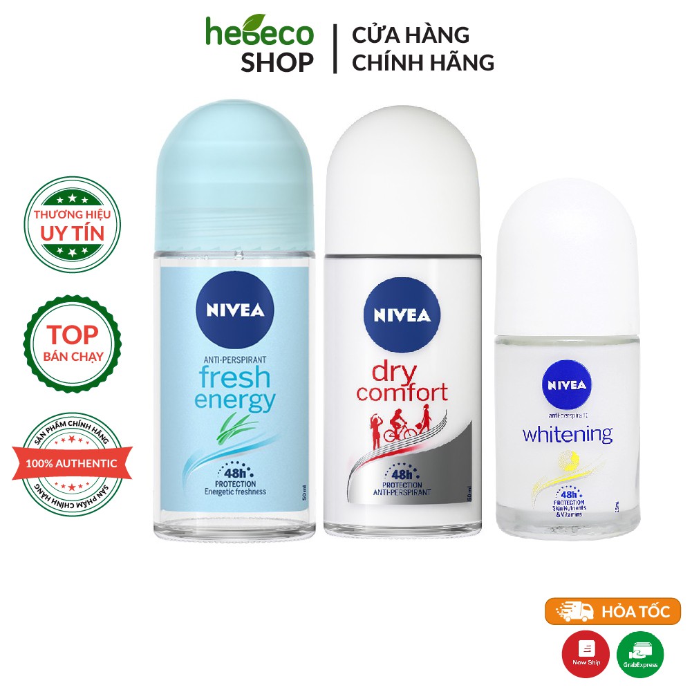 Lăn Khử mùi sáng da, mịn da, lưu hương lâu dành cho Nữ Nivea 25ml-50ml