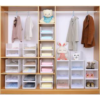 FL Folding Wardrobe Storage Box, Plastic Drawer Organizer Stackable Shelf Baskets Clothes Closet Containers, Home Office Bedroom Laundry Pull Out Drawer Dividers for Clothes, Toys
