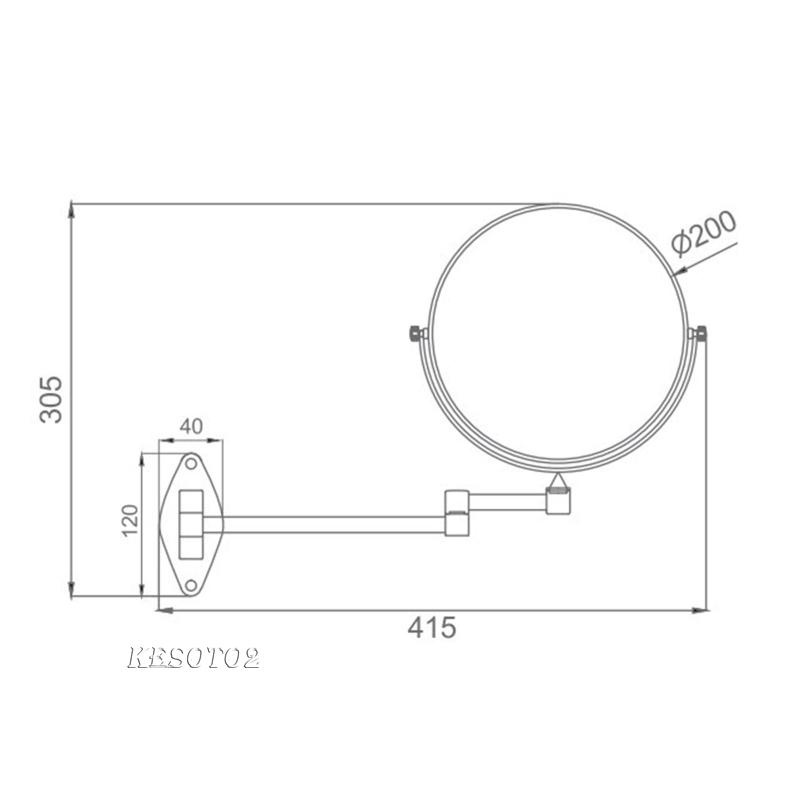 Bộ 2 Gương Phóng Đại 3x Chống Sương Mù Gắn Tường Nhà Tắm Tiện Dụng