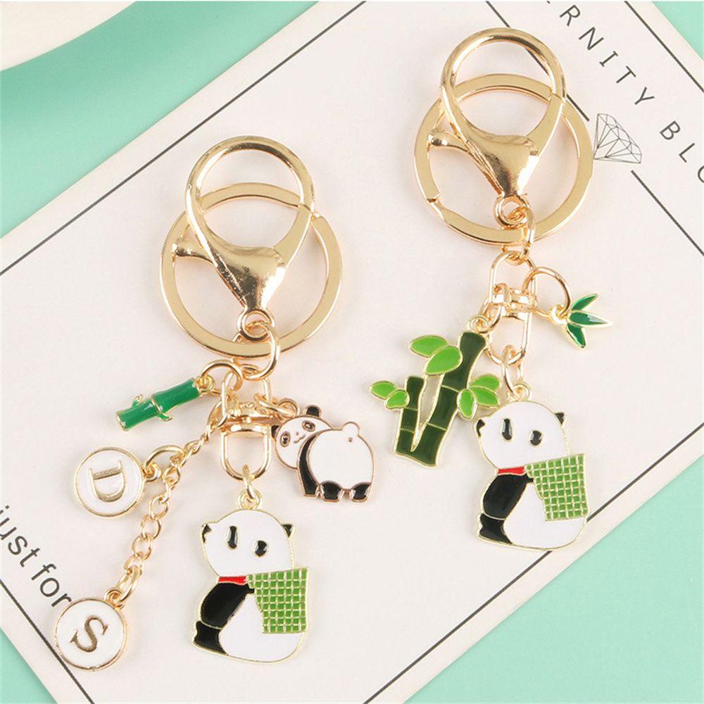 Móc Khóa Hình Gấu Trúc Bằng Kim Loại Dễ Thương Giá Đỡ