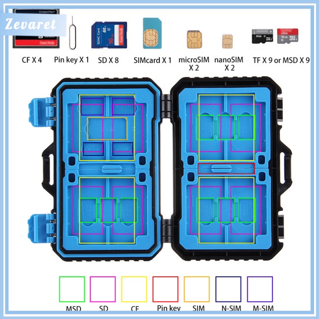 PULUZ Hộp Đựng Thẻ Nhớ Chống Thấm Nước Chống Rơi Cho TF CF SD SIM