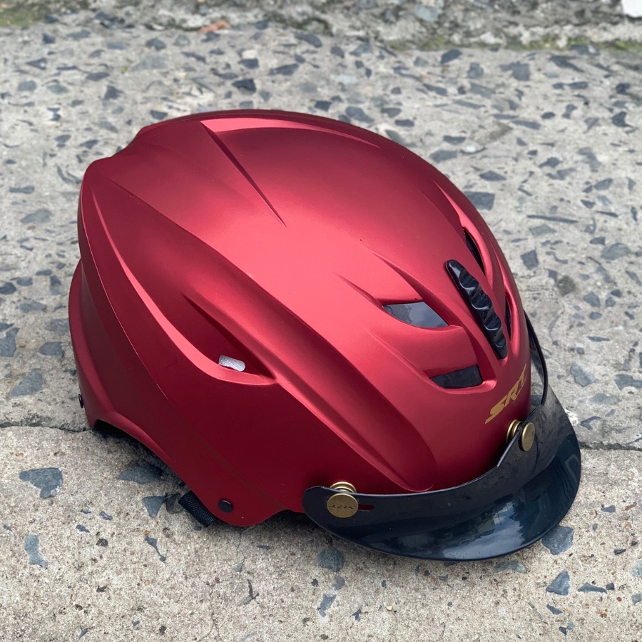 Mũ bảo hiểm nửa đầu SRT 760T Đỏ đô thiết kế thể thao, chất liệu nhựa ABS siêu bền