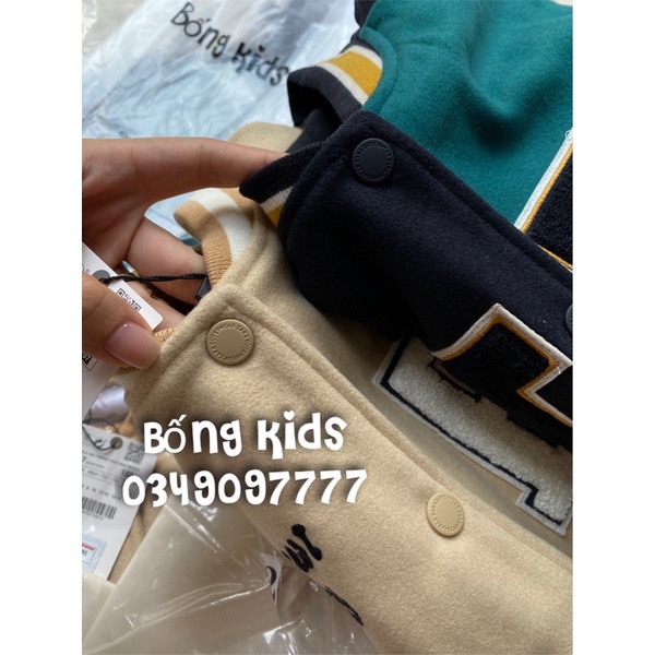 Áo Bomber Dạ Bé Trai Phối Tay Da ZR