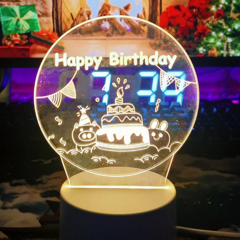 Đèn ngủ Led 3D - Sử dụng phích cắm 3 màu - BinaShop
