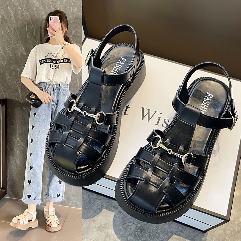Giày Sandal Đế Dày Hở Ngón Phong Cách Cổ Điển Dành Cho Nữ